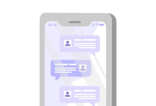 illustration of a text conversation