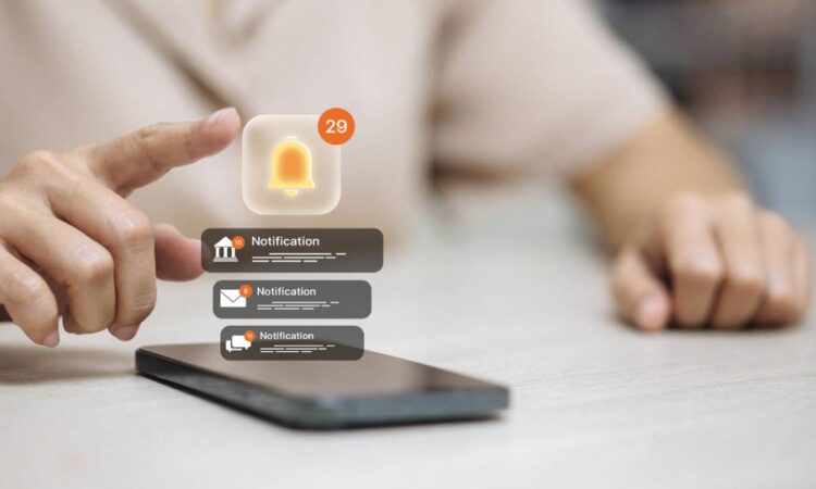 Push Notification Bell with Unread Count over Smartphone for Real-Time Alerts